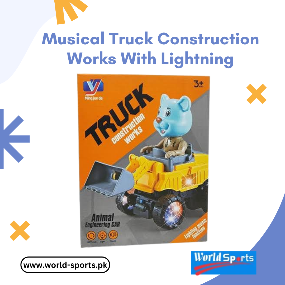 Musical Truck Construction Works with Lightning – Interactive Toy Truck with Lights, Sounds & Construction Fun