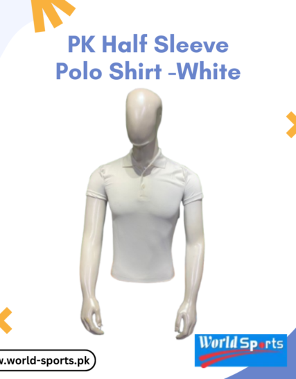 PK Half Sleeve Polo Shirt - White | Premium Cotton, Classic Fit & Stylish Casual Wear