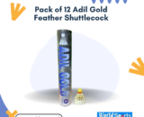 Pack of 12 Adil Gold Feather Shuttlecocks – Premium Quality, Durable & High-Speed Shuttlecocks
