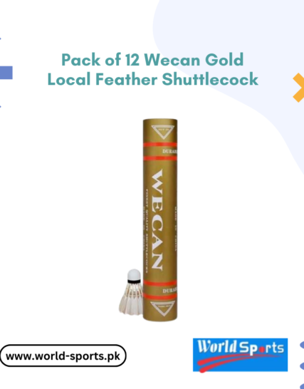 Pack of 12 Wecan Gold Local Feather Shuttlecock – Durable & High-Performance Badminton Shuttlecock