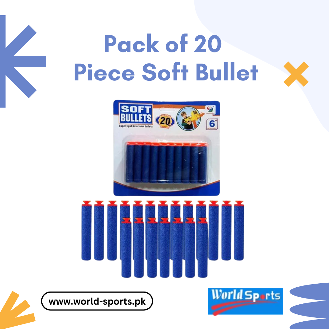 Pack of 20 Soft Bullets – Foam Dart Refill for Toy Guns & Blasters