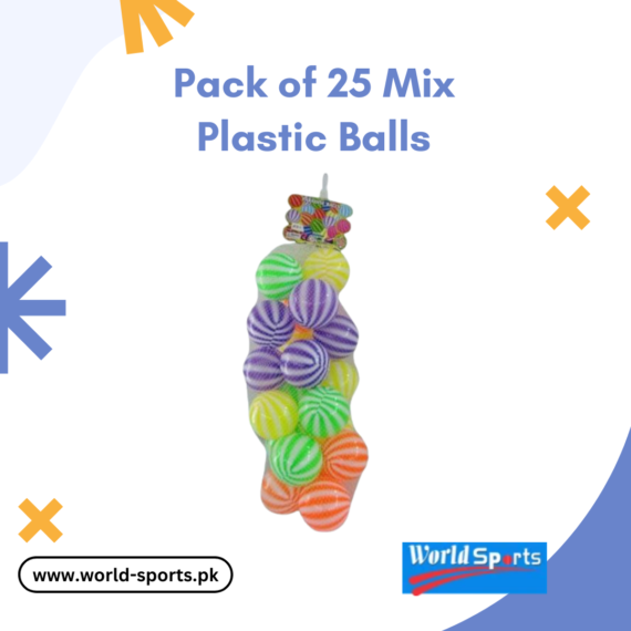 Pack of 25 Mixed Color Plastic Balls – Durable Play Balls for Ball Pits, Pools & Kids' Playtime