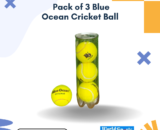 Pack of 3 Blue Ocean Cricket Tennis Balls | High Bounce & Durable | Ideal for Practice & Matches