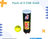 Pack of 3 CSK Gold Cricket Tennis Balls | High Bounce & Durable | Ideal for Practice & Matches