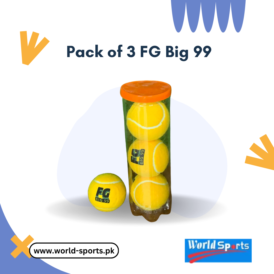 Pack of 3 FG Big 99 Cricket Tennis Balls | High Bounce & Durable | Ideal for Matches & Training