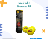 Pack of 3 Ihsan X 99 Cricket Tennis Balls | High Bounce & Durable | Ideal for Practice & Matches