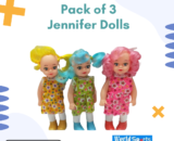 Pack of 3 Jennifer Dolls – Fashion Doll Set with Stylish Outfits & Accessories for Kids