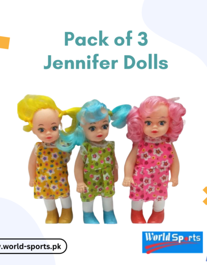 Pack of 3 Jennifer Dolls – Fashion Doll Set with Stylish Outfits & Accessories for Kids