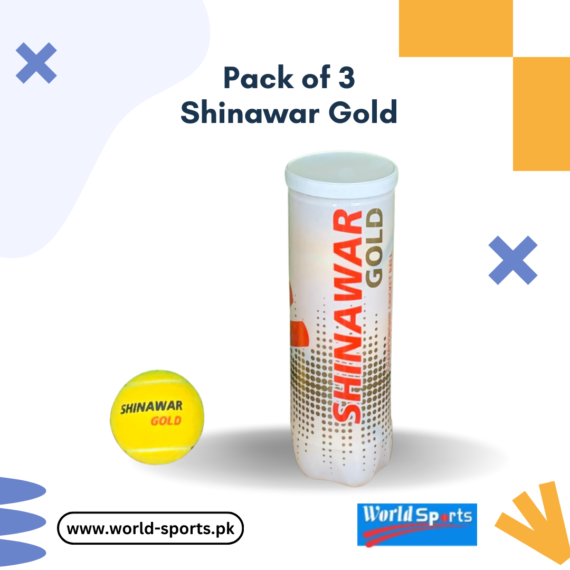 Pack of 3 Shinawar Gold Cricket Balls – Premium Hand-Stitched Leather Cricket Balls for Tournaments