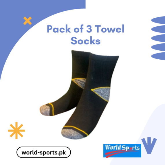 Pack of 3 Towel Socks – Ultra-Soft, Cushioned & Breathable Terry Cotton Socks for Maximum Comfort