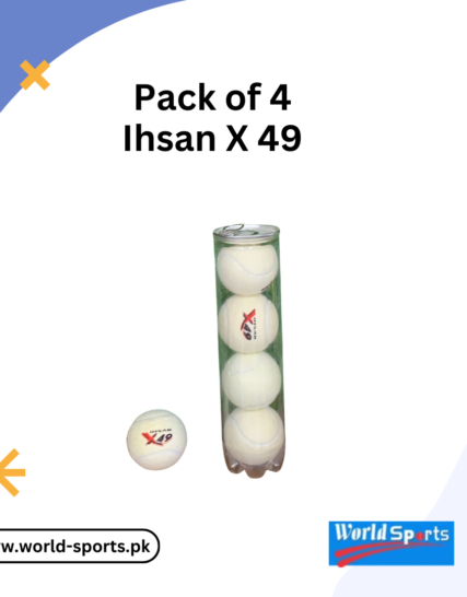 Pack of 4 Ihsan X 49 Cricket Tennis Balls | High Bounce & Durable | Ideal for Practice & Matches