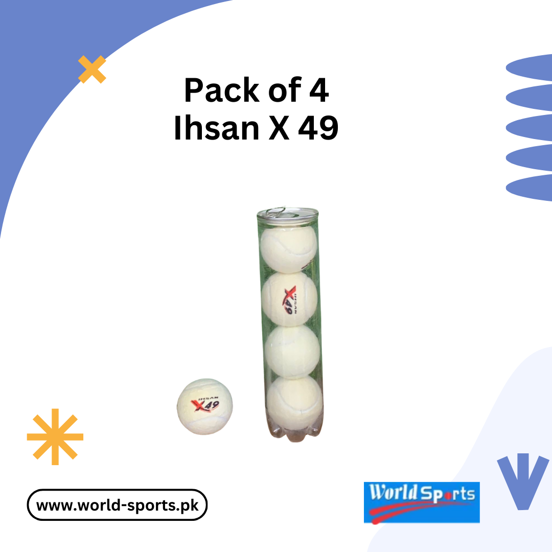 Pack of 4 Ihsan X 49 Cricket Tennis Balls | High Bounce & Durable | Ideal for Practice & Matches