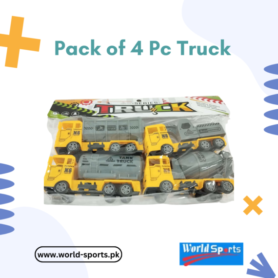 Pack of 4 Toy Trucks – Durable & Colorful Mini Truck Set for Kids with Interactive Features