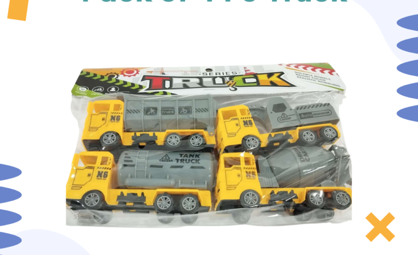 Pack of 4 Toy Trucks – Durable & Colorful Mini Truck Set for Kids with Interactive Features