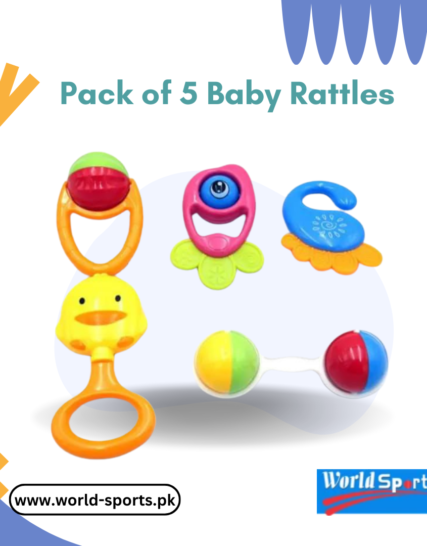 Pack of 5 Baby Rattles – Safe & Colorful Infant Rattle Toys for Sensory Development & Early Learning