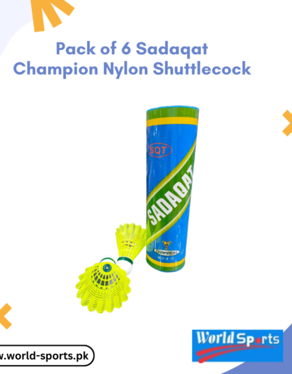 Pack of 6 Sadaqat Champion Nylon Shuttlecocks – Durable, High-Speed & Precision Flight Shuttlecocks
