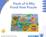 Pack of 6 Mix Food Item Puzzle – Fun & Educational Wooden Puzzle Set for Kids