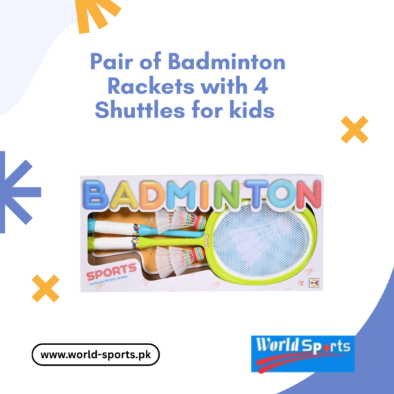 Pair of Badminton Rackets with 4 Shuttles for Kids – Lightweight & Durable Badminton Set for Beginners & Outdoor Play