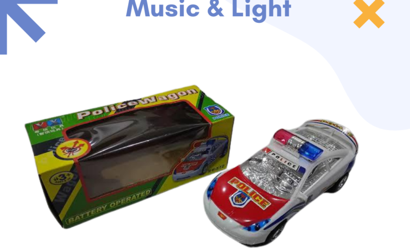 Police Wagon Car with Music & Lights – Interactive Toy Car for Kids with Flashing Lights & Siren Sounds