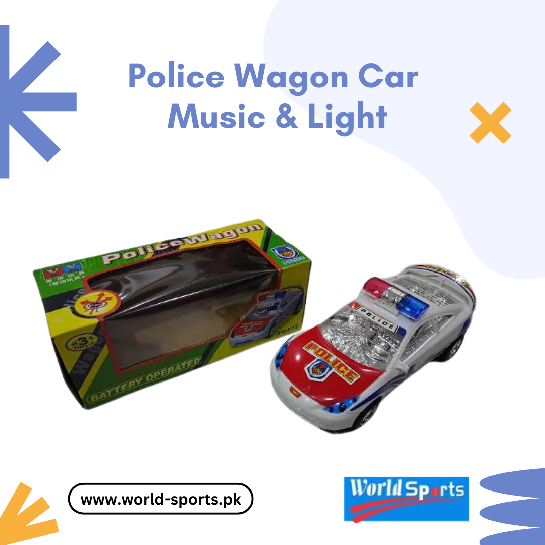 Police Wagon Car with Music & Lights – Interactive Toy Car for Kids with Flashing Lights & Siren Sounds