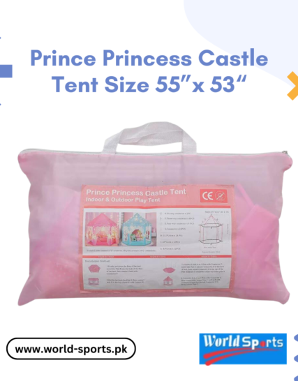 Prince & Princess Castle Tent – 55” x 53” Large Foldable Playhouse for Kids