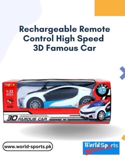 Rechargeable Remote Control High-Speed 3D Famous Car – Fast RC Car with LED Lights, 360° Control & Durable Design
