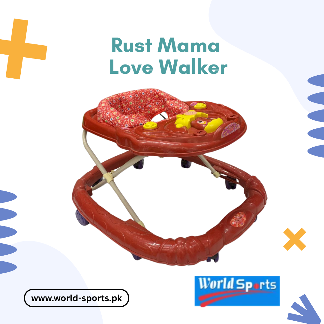 Rust Mama Love Walker – Baby Walker with Sturdy Frame & Comfortable Seat for Early Walking Support