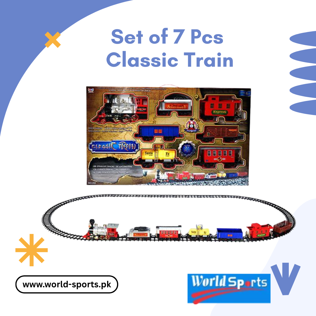 Set of 7 pcs Classic Train – Vintage Die-Cast Train Set for Kids & Collectors