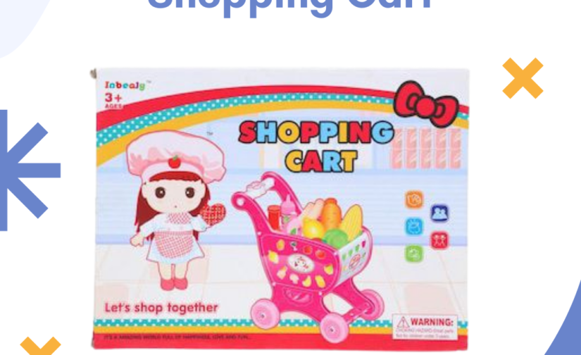 Kids’ Shopping Cart Toy – Interactive Grocery Playset with Realistic Design, Wheels & Storage Basket