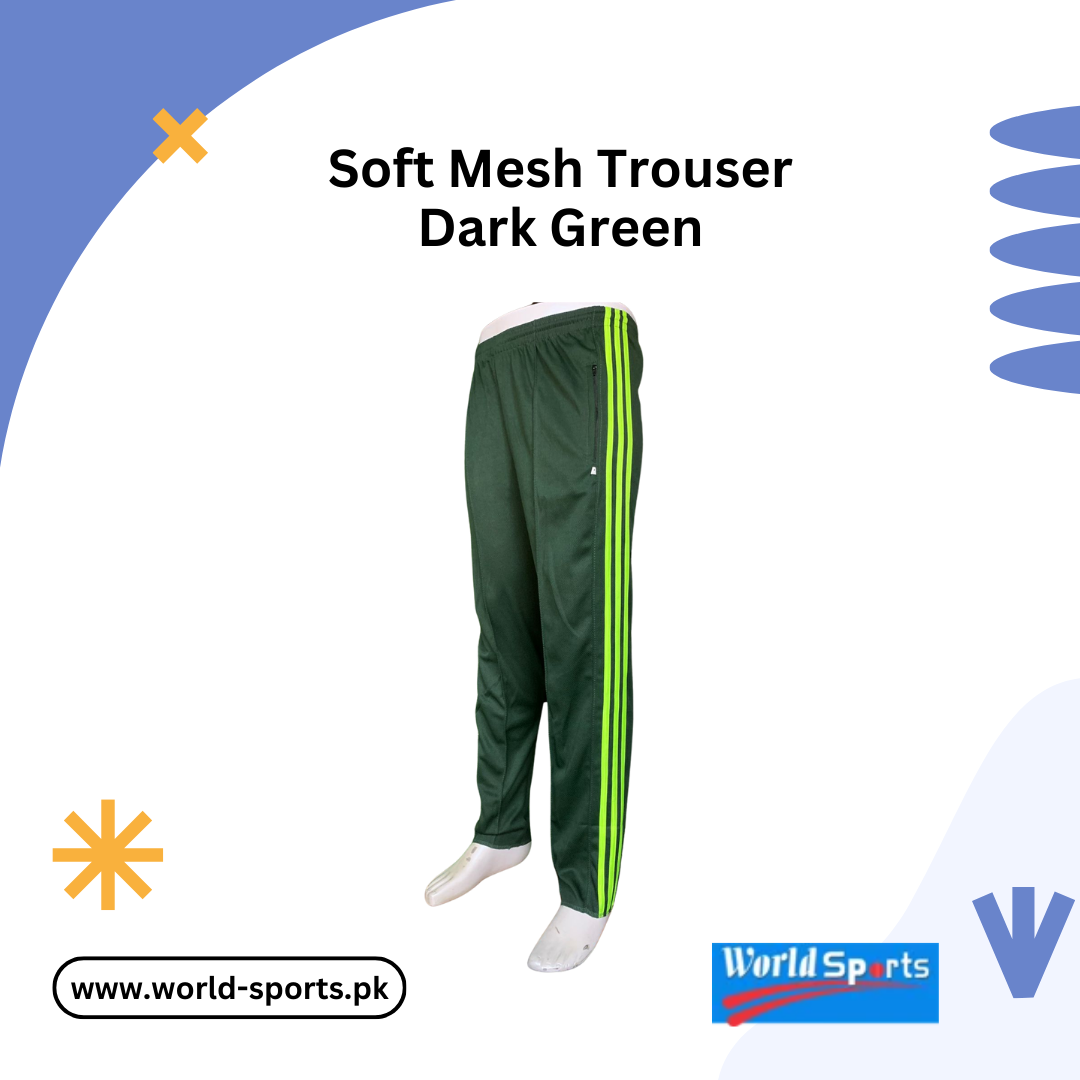 Soft Mesh Trouser - Dark Green | Lightweight & Breathable | Sports & Casual Wear
