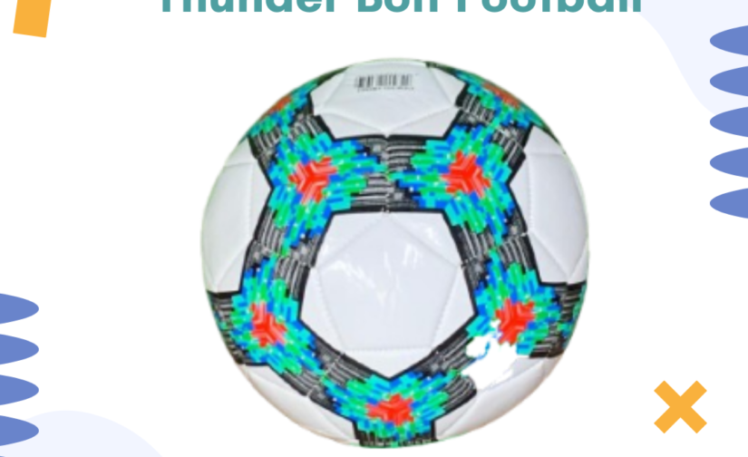 Thunder Bolt Football – Official Size 5 Soccer Ball, Durable PU Leather, Machine-Stitched for Training & Matches
