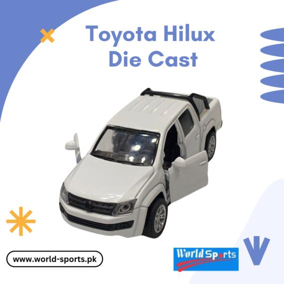 Toyota Hilux Die-Cast Model Truck – 1:32 Scale, Metal Body, Pull-Back Action, Off-Road Pickup Replica