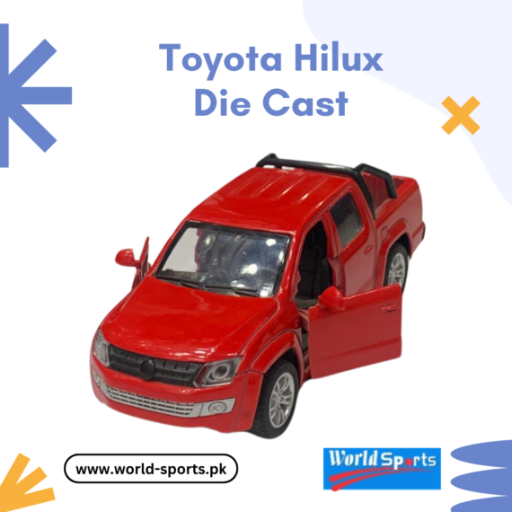 Toyota Hilux Die-Cast Model Truck – 1:32 Scale, Metal Body, Pull-Back Action, Off-Road Pickup Replica