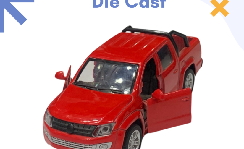 Toyota Hilux Die-Cast Model Truck – 1:32 Scale, Metal Body, Pull-Back Action, Off-Road Pickup Replica
