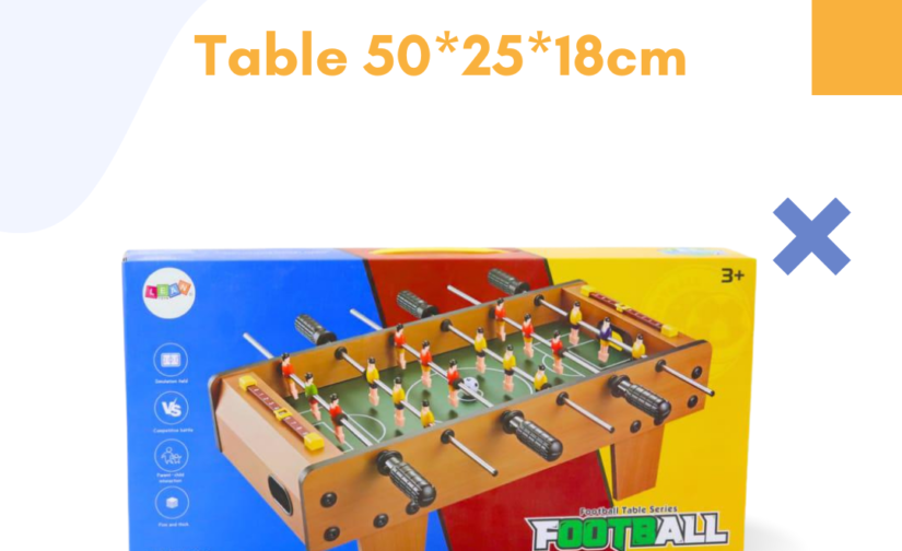 Wooden Football Table 50x25x18cm – Mini Foosball Table Game for Kids & Adults