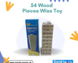 54 Wood Pieces Wiss Toy – Classic Stacking & Balancing Wooden Block Game for Kids & Family Fun