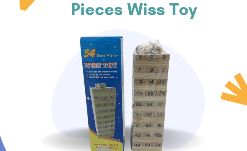 54 Wood Pieces Wiss Toy – Classic Stacking & Balancing Wooden Block Game for Kids & Family Fun