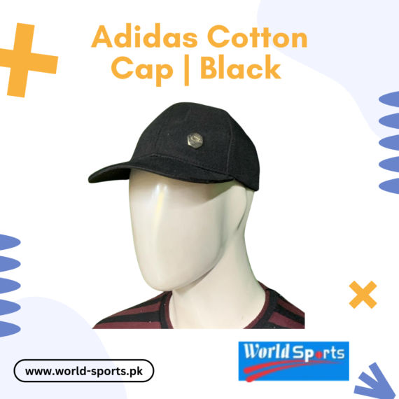 Adidas Cotton Cap | Black – Classic Adjustable & Breathable Sports Cap for Men