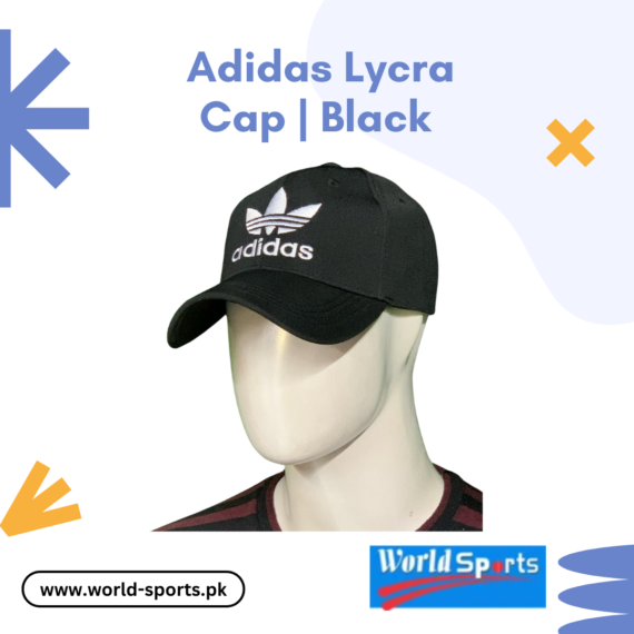 Adidas Lycra Cap | Black – Lightweight, Breathable & Stretchable Sports Cap for Men