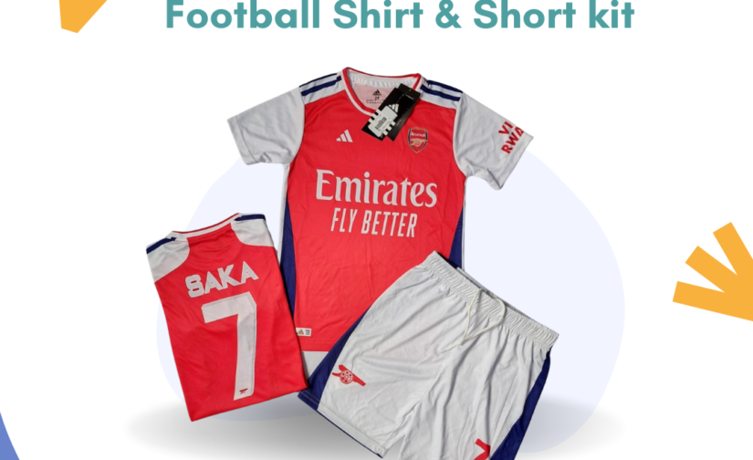 Arsenal SAKA 7 Kids Football Shirt & Short Kit – Official Fan Jersey for Young Gunners