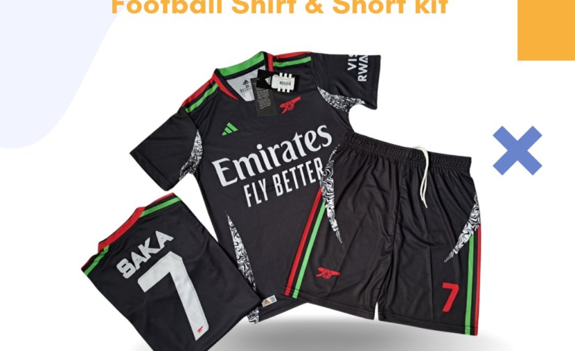 Arsenal Saka 7 Kids Football Shirt & Shorts Kit – Official Red Soccer Jersey for Boys & Girls