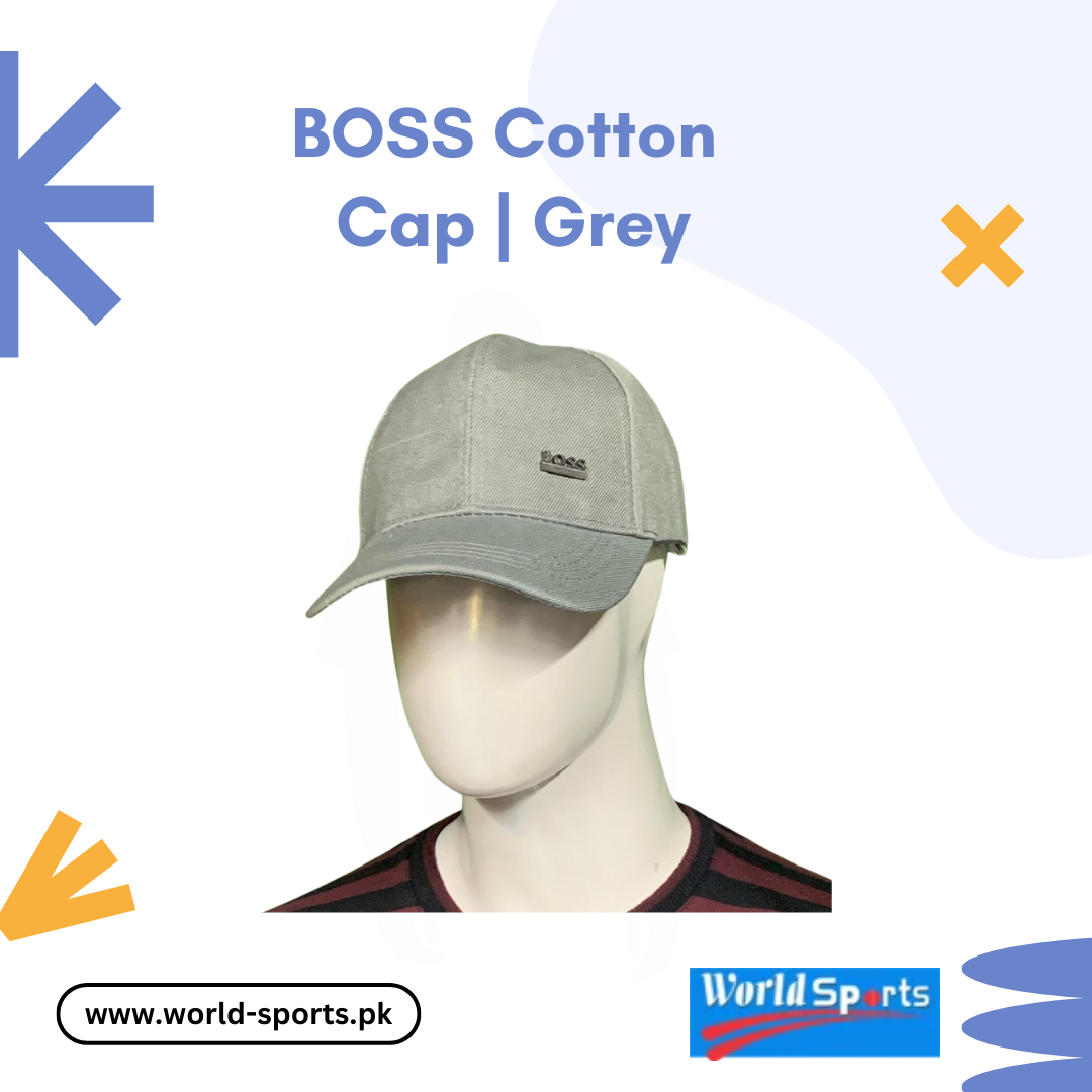 BOSS Cotton Cap for Men – Premium Adjustable Grey Baseball Cap | Lightweight & Breathable