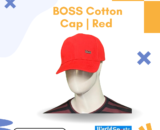 BOSS Cotton Cap for Men – Premium Adjustable Red Baseball Cap | Stylish & Breathable
