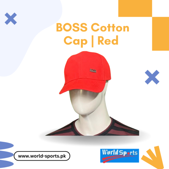 BOSS Cotton Cap for Men – Premium Adjustable Red Baseball Cap | Stylish & Breathable