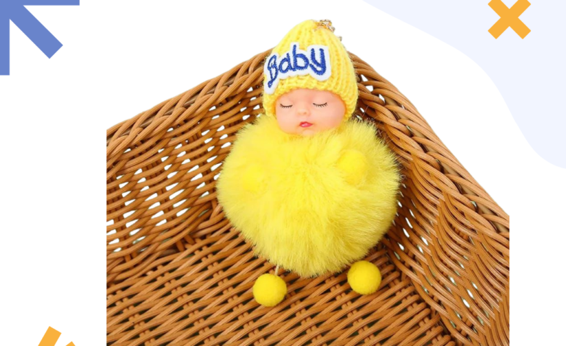 Baby Key Chain | Cute Infant Design Keyring | Adorable Mini Baby Key Holder