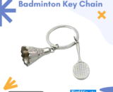 Badminton Key Chain | Mini Racket & Shuttlecock Keyring | Sports-Themed Key Accessory