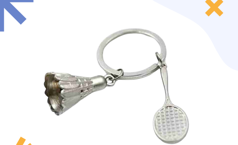 Badminton Key Chain | Mini Racket & Shuttlecock Keyring | Sports-Themed Key Accessory