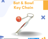 Bat & Ball Key Chain | Cricket-Themed Keyring | Mini Bat & Ball Key Accessory