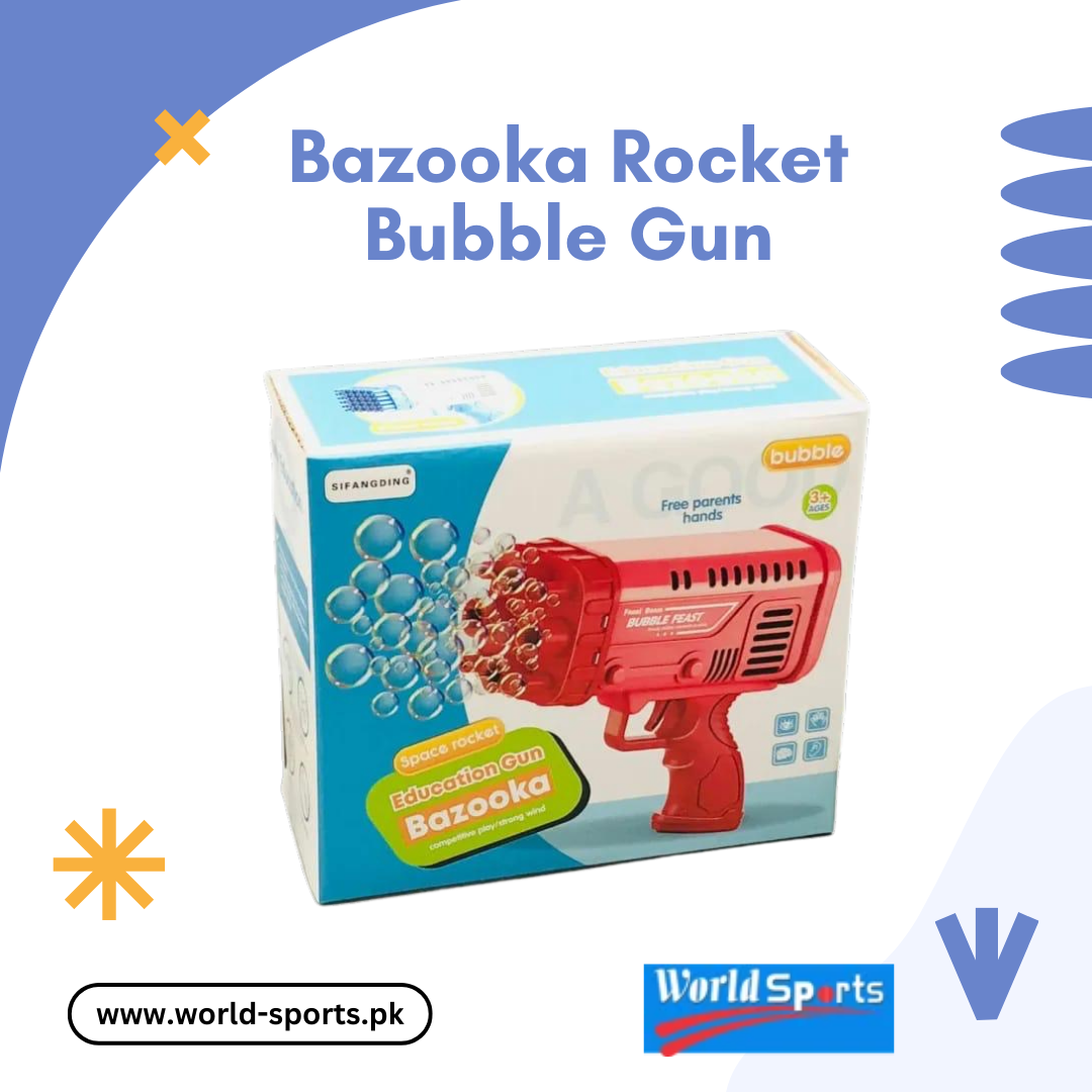 Bazooka Rocket Bubble Gun | 69-Hole Automatic Bubble Blower with LED Lights for Kids & Parties