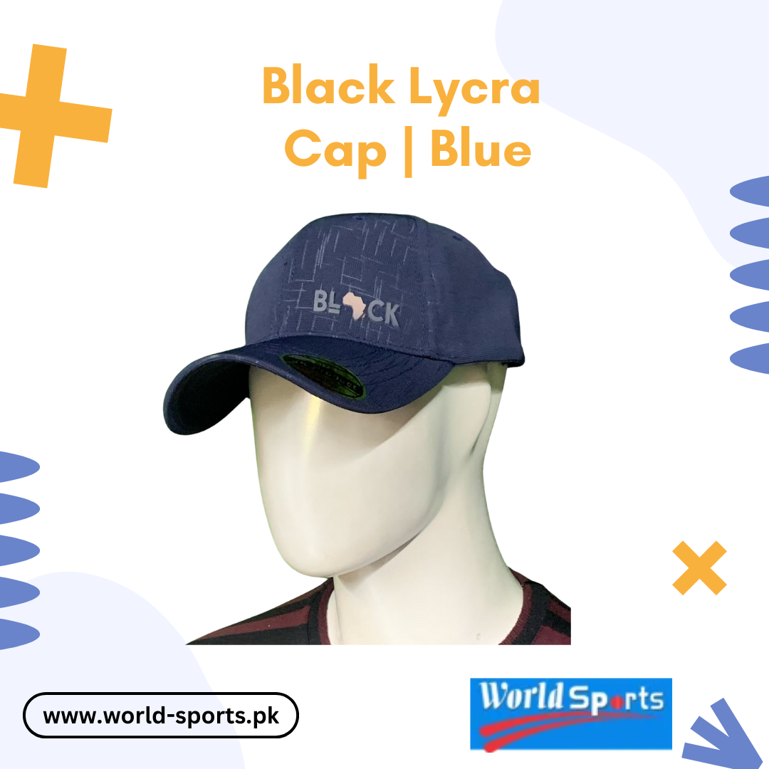Black Lycra Cap for Men – Stretchable & Breathable Blue Sports Cap for Outdoor & Casual Wear